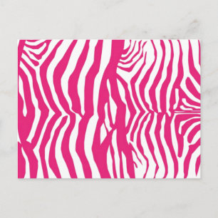 Rosa Zebra Streifen Postkarte