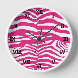 Rosa Zebra Streifen Uhr