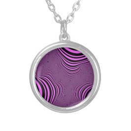 Rosa Zebra Streifen Versilberte Kette