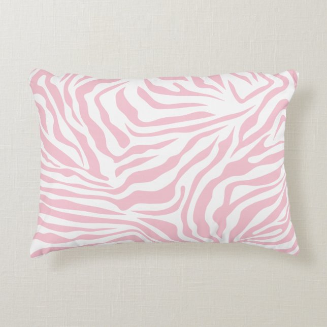 Rosa Zebra Streifen Wild Animal Print Zebra Muster Dekokissen (Vorderseite)