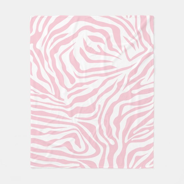 Rosa Zebra Streifen Wild Animal Print Zebra Muster Fleecedecke (Vorderseite)