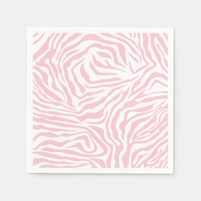 Rosa Zebra Streifen Wild Animal Print Zebra Muster Serviette (Vorderseite)