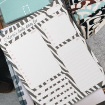 Rosa Zebra Tagesplaner Hinweise und zu tun Liste