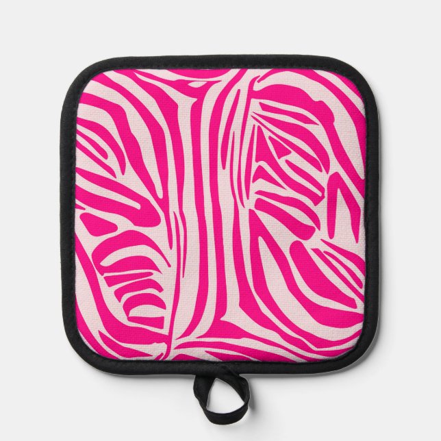Rosa Zebra Topflappen (Vorderseite)