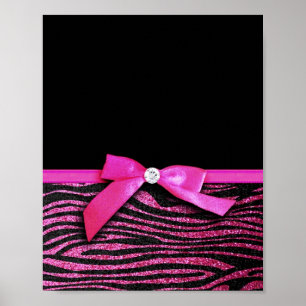 Rosa Zebra und Bänder Poster
