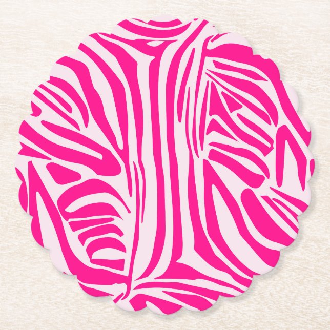 Rosa Zebra Untersetzer (Vorderseite)