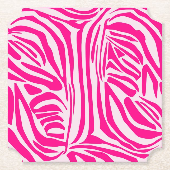 Rosa Zebra Untersetzer (Vorderseite)