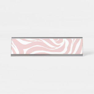 Rosa Zebra Weißes Blatt Schreibtischnamensplakette