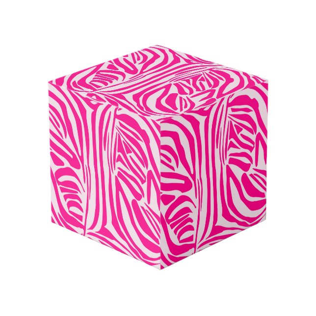 Rosa Zebra Würfel (Vorderseite Schrägansicht)