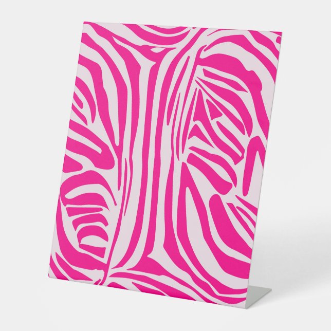 Rosa Zebradruck-Muster Sockelschild (Vorderseite)