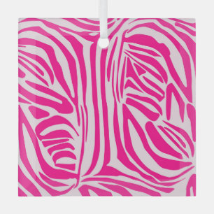 Rosa Zebramuster Ornament Aus Glas