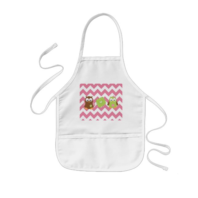 Rosa Zickzack, Eule, scherzt Schürze (Vorne)