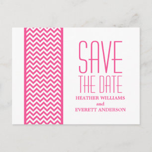 Rosa Zickzack Grenze Save the Date Postkarte