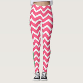 Rosa Zickzack Leggings