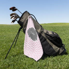 Rosa Zickzack Personalisiertes Golfhandtuch