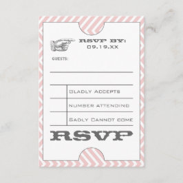 Rosa Zickzack Zig Zag Vintag Moderne Tickethochzei RSVP Karte