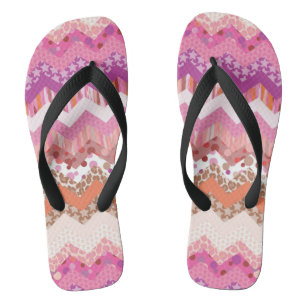Rosa Zickzackhintergrund Flip Flops