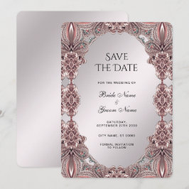 Rosa Zierarbeit Save the Date