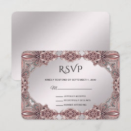 Rosa Zierkarte RSVP Karte
