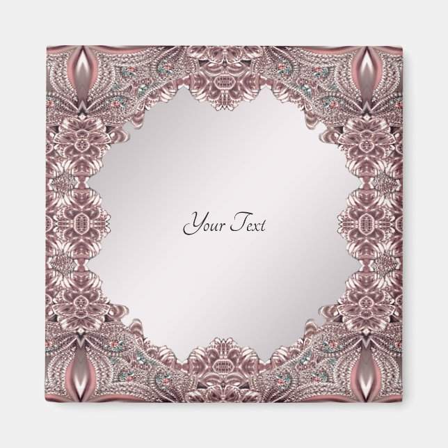 Rosa Ziermagnet Magnet (Vorne)