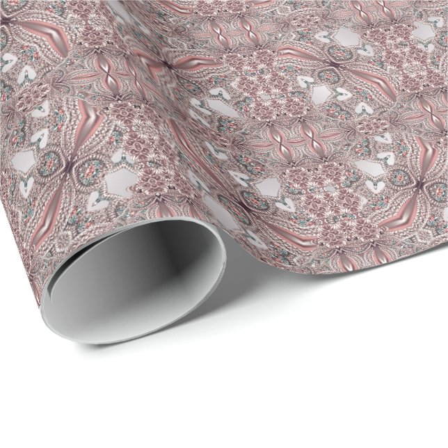 Rosa Zierpapier Geschenkpapier (Rolleneckpunkt)