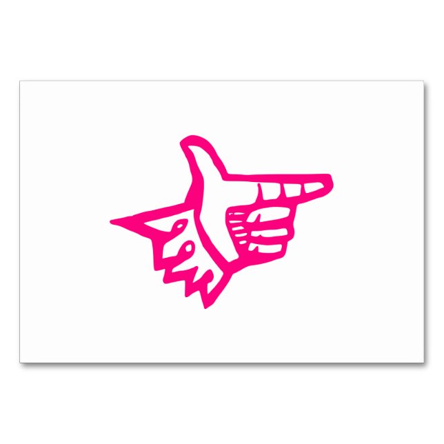 rosa Ziffer Tischnummer (Rückseite)