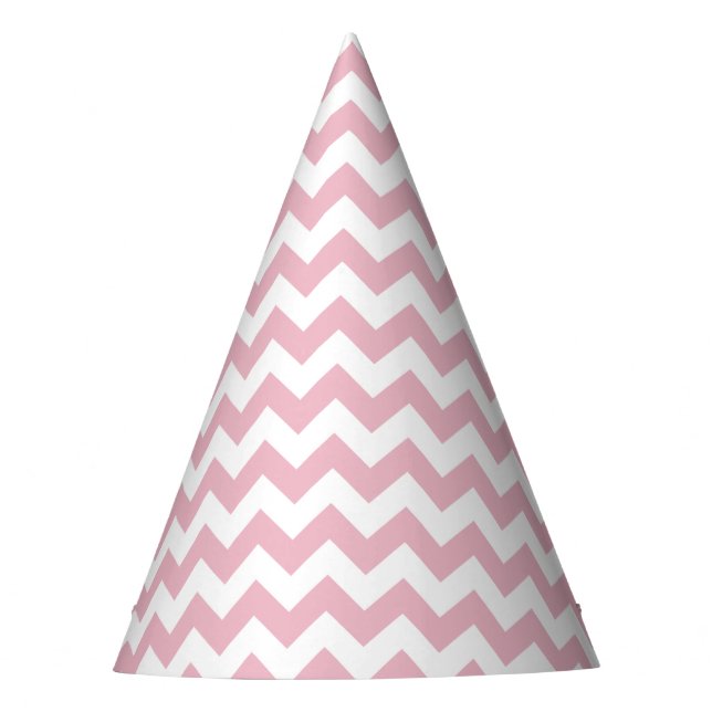 Rosa Zigzag, rosa Zickzack, geometrisches Muster Partyhütchen (Vorderseite)