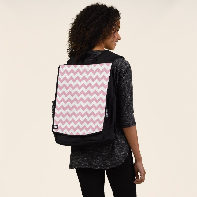 Rosa Zigzag, rosa Zickzack, geometrisches Muster Rucksack (Ausgewaschen)