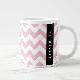 Rosa Zigzag, rosa Zickzack, Wellenmuster, Ihr Name Jumbo-Tasse