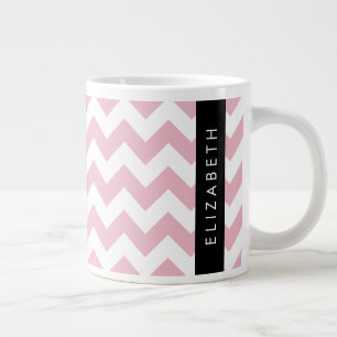 Rosa Zigzag, rosa Zickzack, Wellenmuster, Ihr Name Jumbo-Tasse