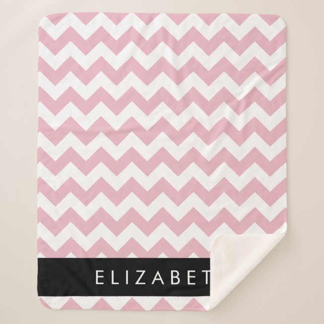 Rosa Zigzag, rosa Zickzack, Wellenmuster, Ihr Name Sherpadecke (Vorderseite)