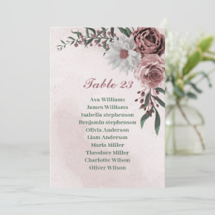 Rosa Zimtkarte Rose Weiße Sitzkarte Einladung