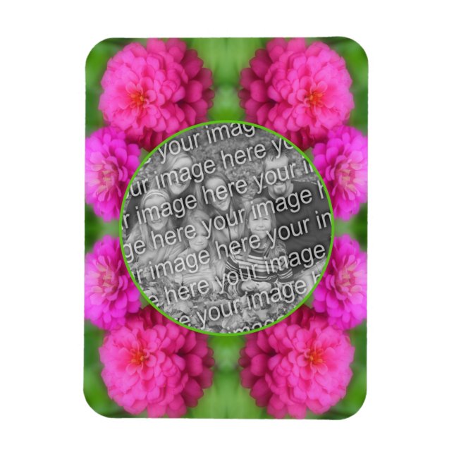 Rosa Zinnia-Blume gestalten Ihr eigenes Foto Magnet (Vertikal)