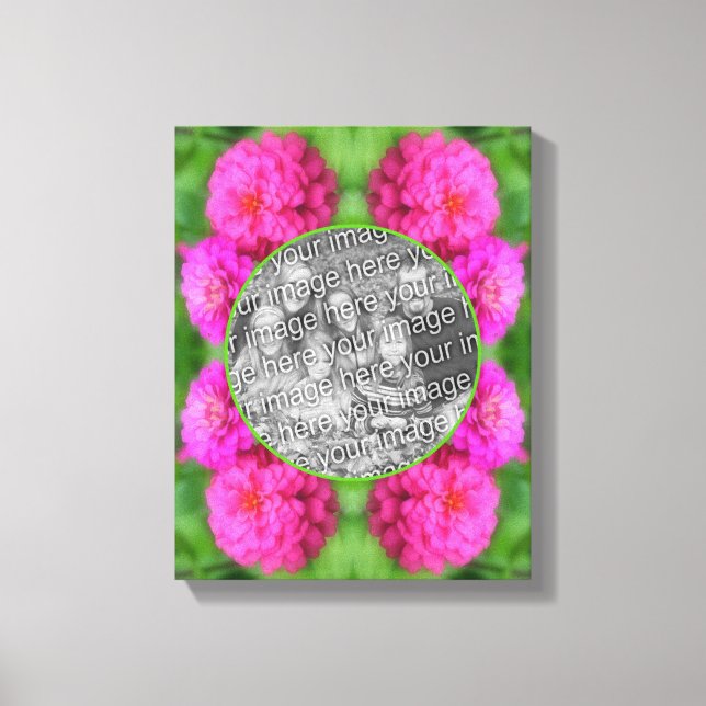 Rosa Zinnia-Blume kreieren Ihr eigenes Foto Leinwanddruck (Vorderseite)