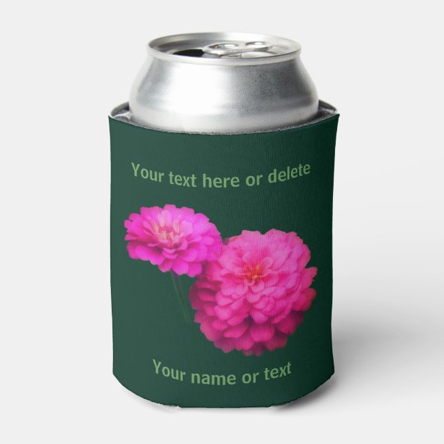 Rosa Zinnia-Blume Personalisiert Dosenkühler (Kanne Vorderseite)