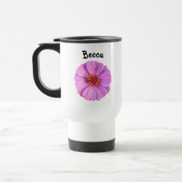 Rosa Zinnia Blume Personalisiert Reisebecher