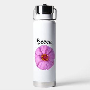 Rosa Zinnia Blume Personalisiert Trinkflasche