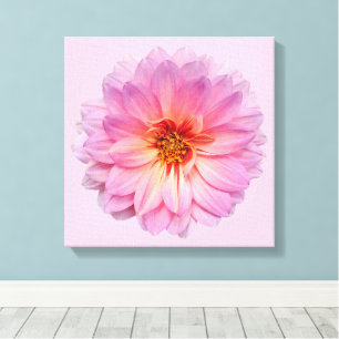 Rosa Zinnienblüte Floral Leinwanddruck