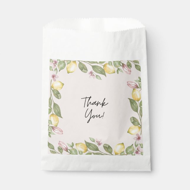 Rosa Zitronen-Geschenktüte Geschenktütchen (Vorderseite)