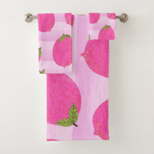 Rosa Zitronen Limonade Sommer Frucht Spaß Hell Badhandtuch Set