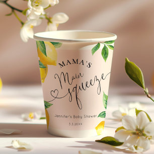 Rosa Zitronenmarmelade Hauptpresse Babydusche Serv Pappbecher