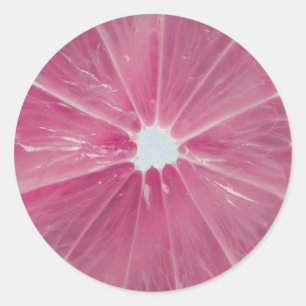 Rosa Zitrusfrüchte Runder Aufkleber