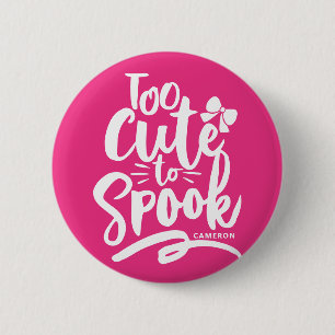 Rosa zu Niedlich, um Halloween zu sprechen Button