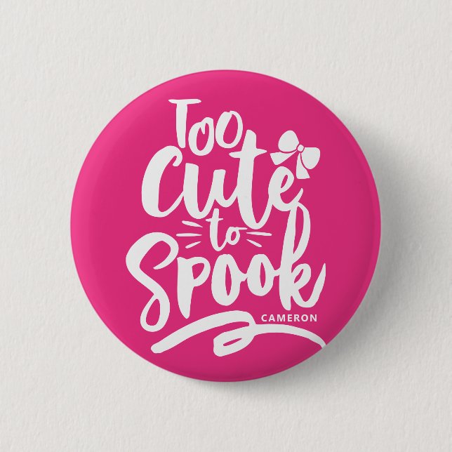 Rosa zu Niedlich, um Halloween zu sprechen Button (Vorderseite)