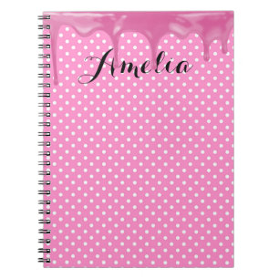 Rosa Zuckerguss auf Polka Dots Notizblock