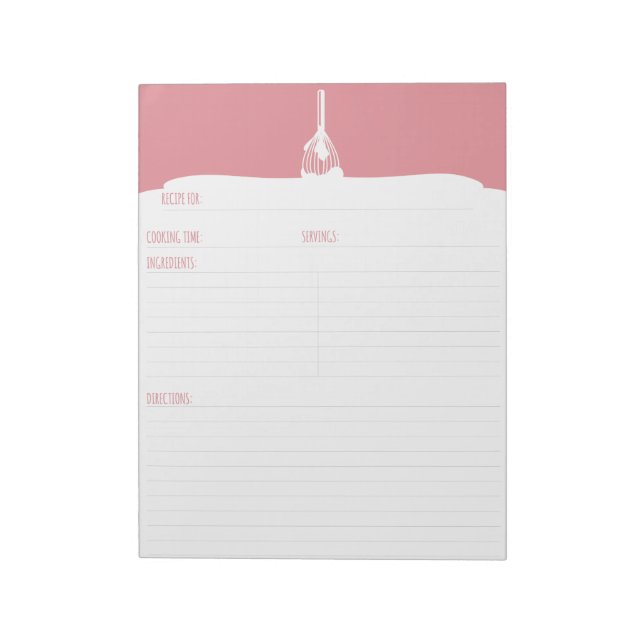 Rosa Zuckerguss Backen Rezept Notepad Notizblock (Rotiert)