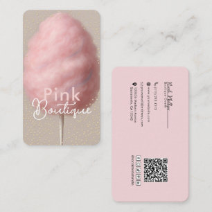 Rosa Zuckerwatte Zucker & Gold Konfetti Boutique Visitenkarte