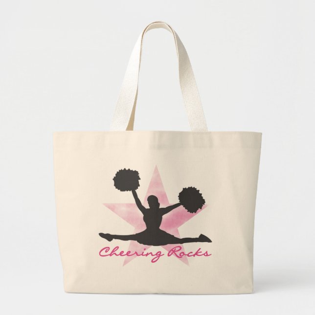 Rosa zujubelnde Felsen-T - Shirts und Geschenke Jumbo Stoffbeutel (Vorne)