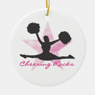 Rosa zujubelnde Felsen-T - Shirts und Geschenke Keramikornament