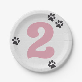 Rosa Zwei Lasse die Hunde-Out-Party-Platte Pappteller